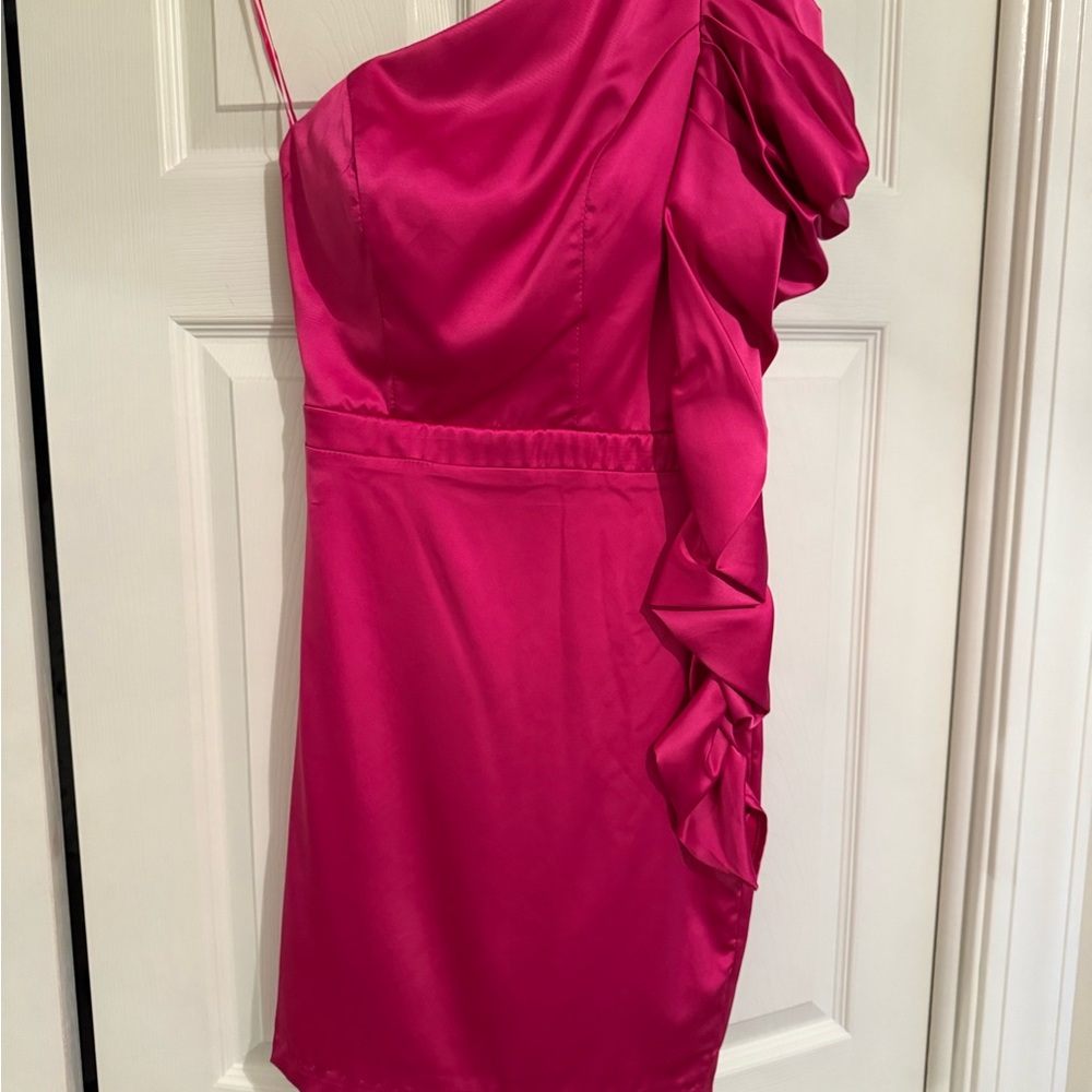 Karlie Hot Pink One-Shoulder Dress